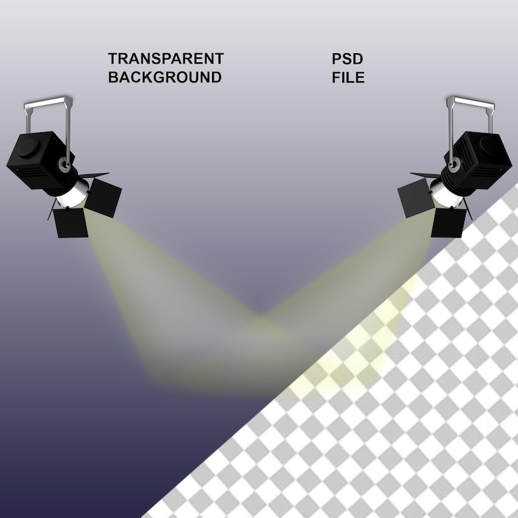 PSD luces y bombillas png en fondo aislado transparente