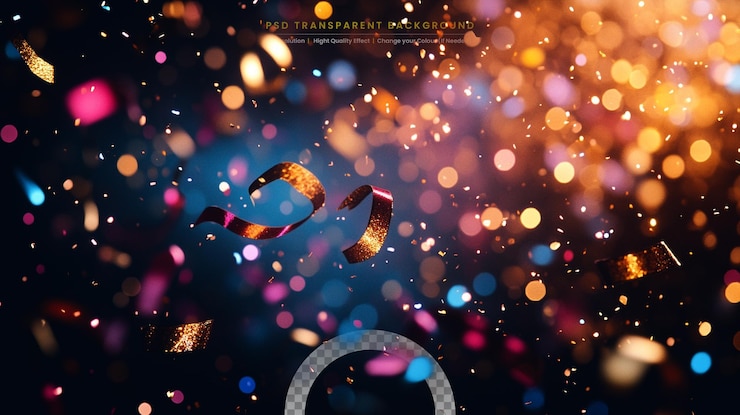 PSD luces de brillo dorado en el fondo de un bokeh de brillo brillante