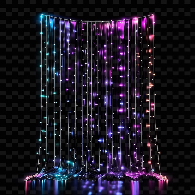 Luces de cortina led controladas a distancia con fondo decorativo de luz de neón y2k de plata multicolor