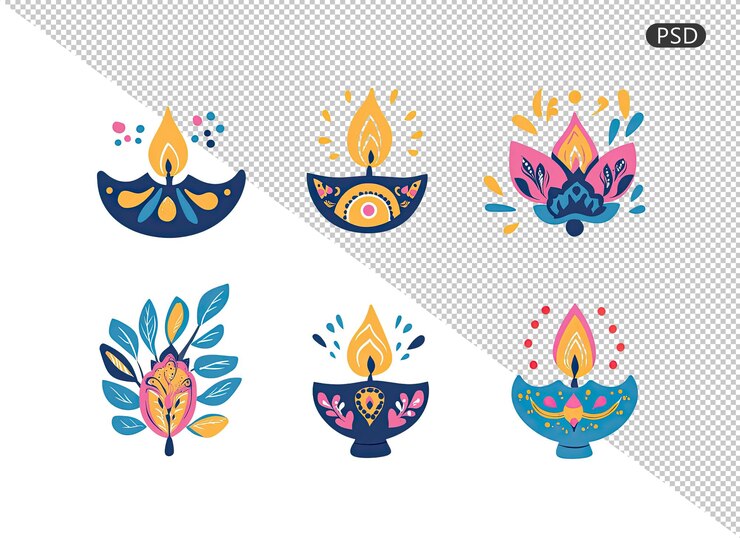PSD luces decorativas indias de diwali