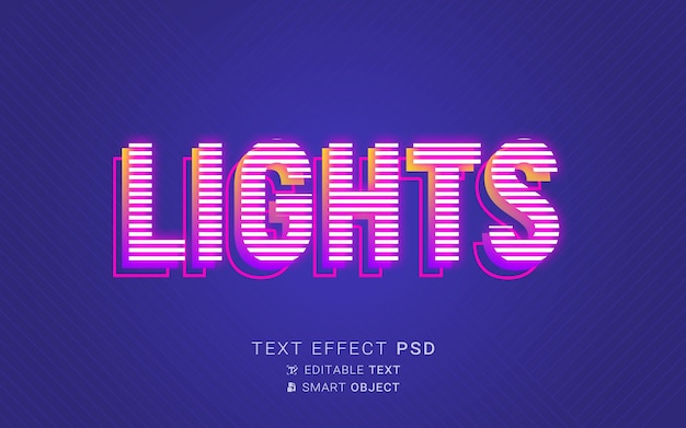 PSD luces efecto de texto neón