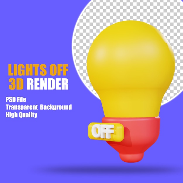 PSD luces del icono 3d apagadas