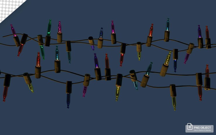 Luces multicolores de hadas 3d prestados