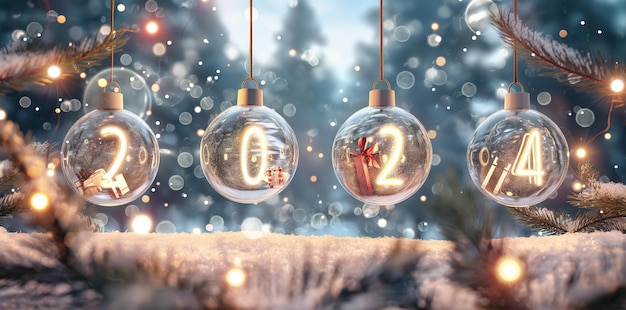 luces de Navidad con un árbol de Navidad en el fondo