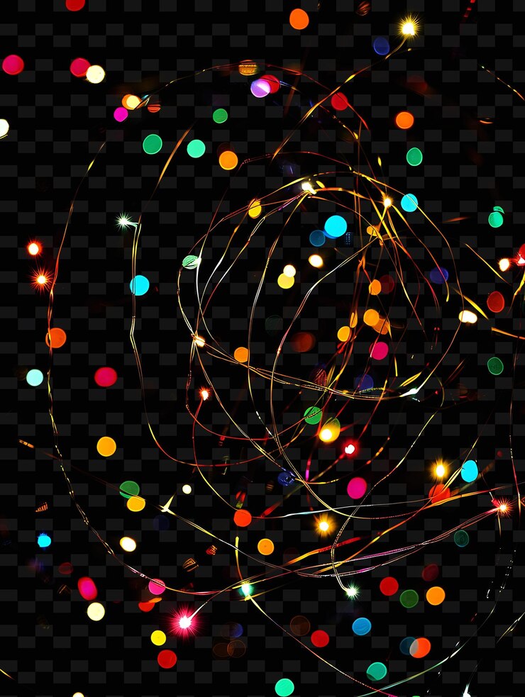 PSD luces de navidad con brillo festivo multicolor generatin png y2k diseño de efectos de luz de neón