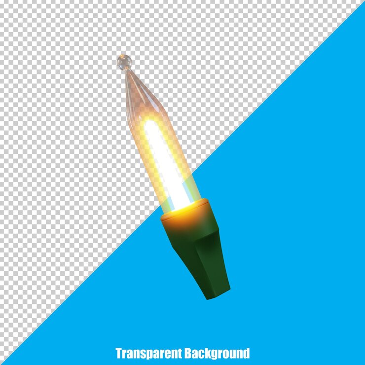 PSD luces navideñas estilizadas en 3d sobre fondo transparente