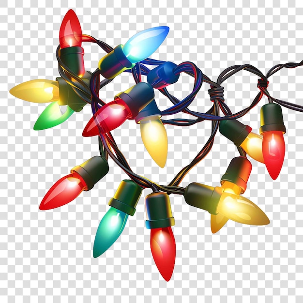 Luces navideñas fondo transparente elemento realista en fondo transparente