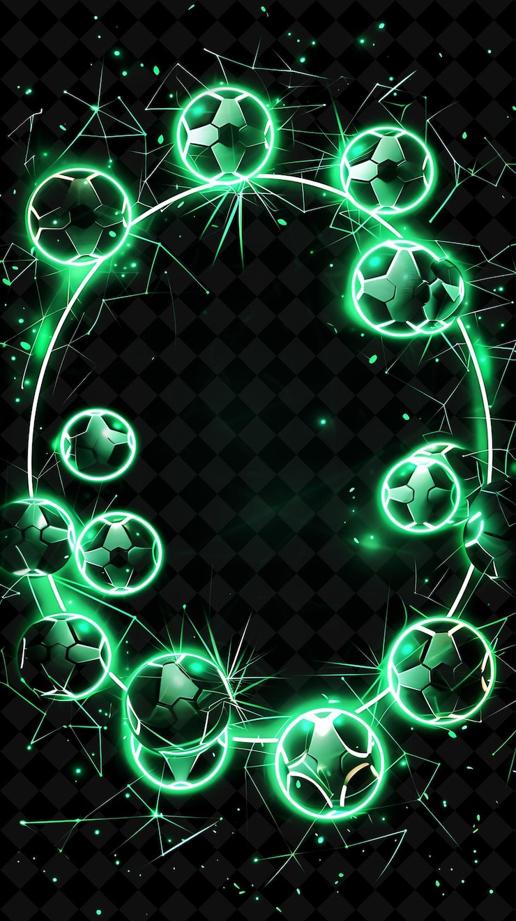 PSD luces de neón verdes sobre un fondo negro