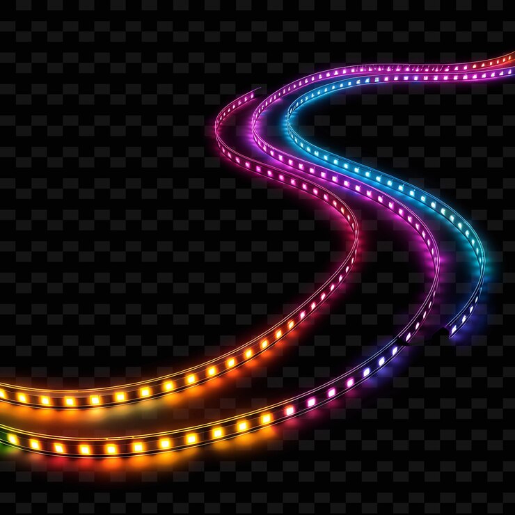 PSD luces de tiras de led programables con color rgb transparente con alambre y2k luz de neón de fondo decorativo