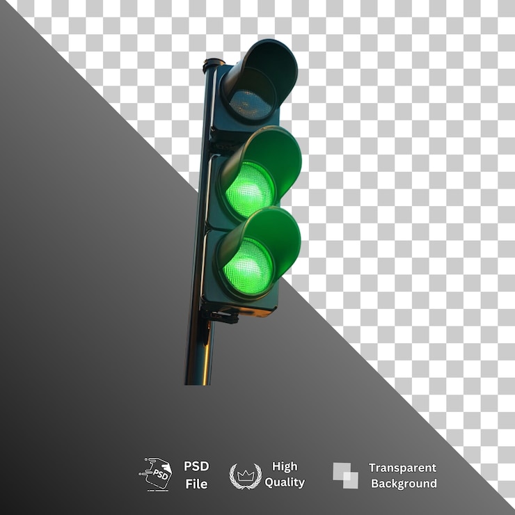 PSD luces de tráfico aisladas sobre un fondo transparente