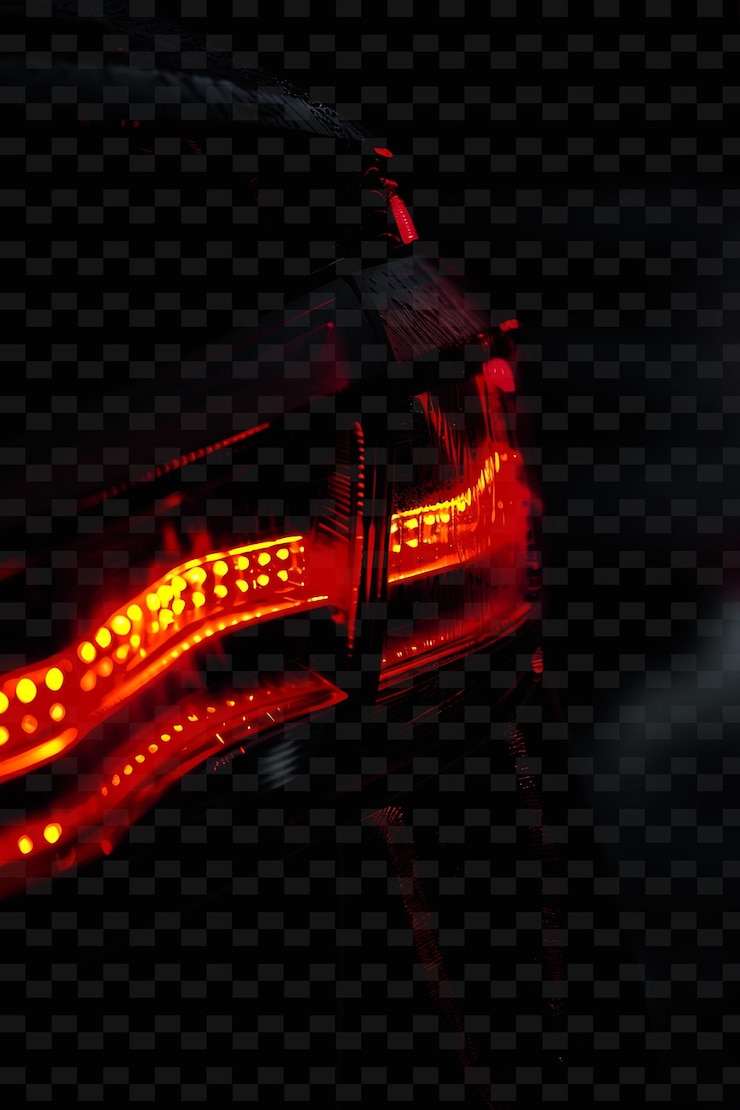 PSD luces traseras con brillo constante radiante fresco que mejora la seguridad así que png y2k diseño de efecto de luz de neón
