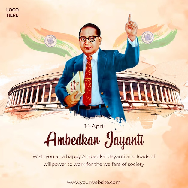 Luchador por la libertad indio difunto dr babasaheb ambedkar Ambedkar jayanti diseño de plantilla de banner