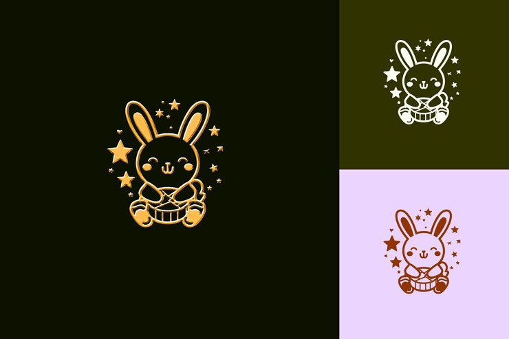 PSD luchoso conejo pastel de luna con diseño de pegatina pegatina de un pan png inspirado en los diseños de iconos lunares de china