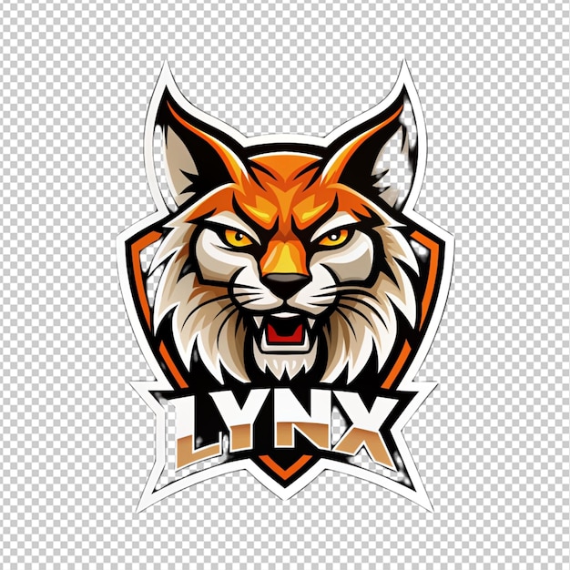 PSD luchs-logo auf durchsichtigem hintergrund