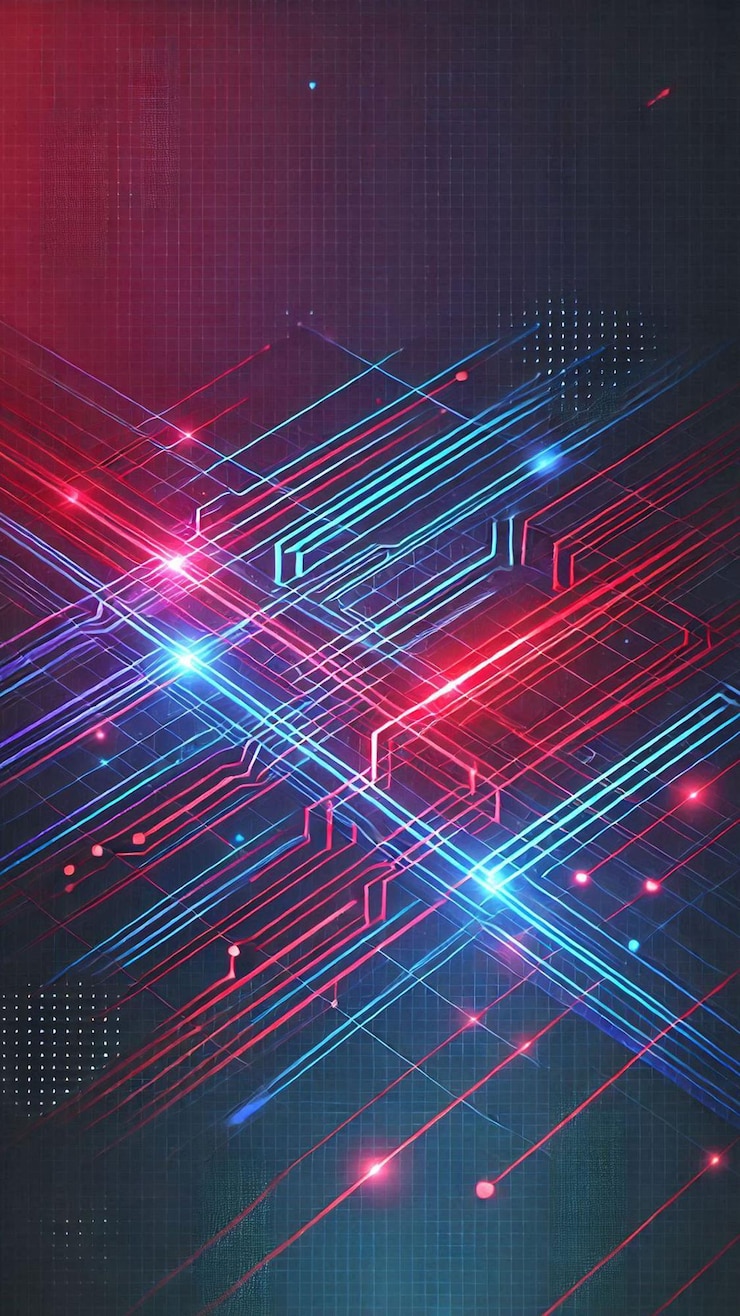 PSD luci a neon luminose di colore blu e rosso