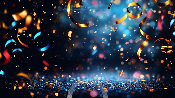 PSD luci dorate luccicanti sullo sfondo di un bokeh luminoso