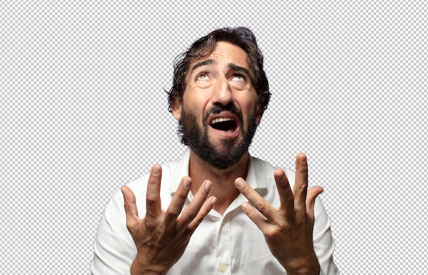 luciendo desesperado y frustrado estresado infeliz y molesto gritando y gritando