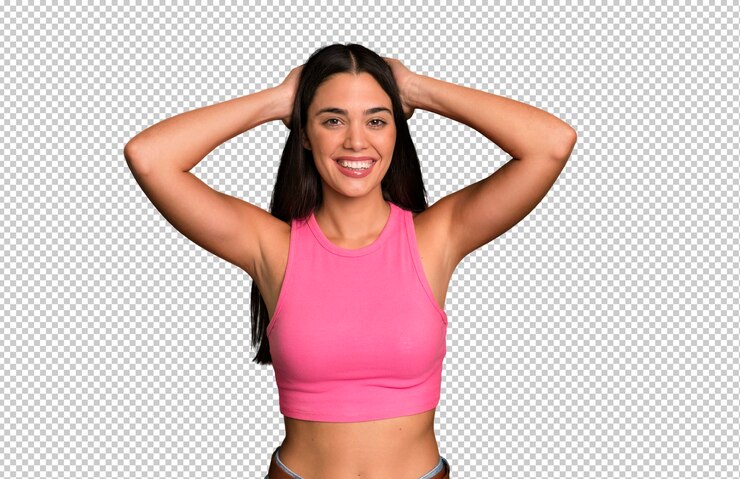 PSD lucir feliz, despreocupado, amable y relajado, disfrutar de la vida y el éxito con una actitud positiva