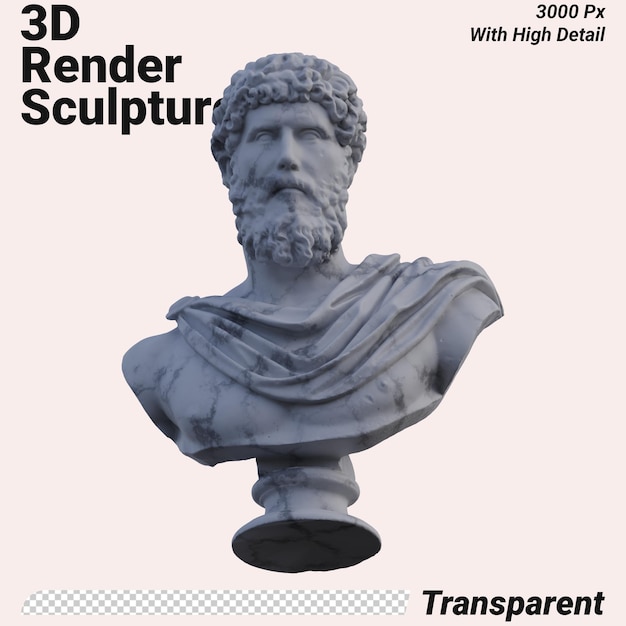 Lucius Auelius Verus statue 3D rend isolé parfait pour votre conception
