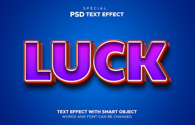 Luck Text Effect Samart-Objekt