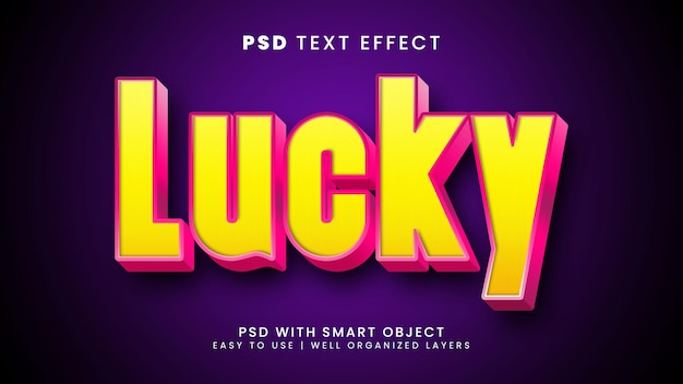 Lucky 3d editable text effect with smart object