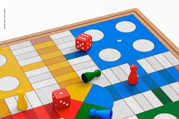 Ludo board mockup, close up