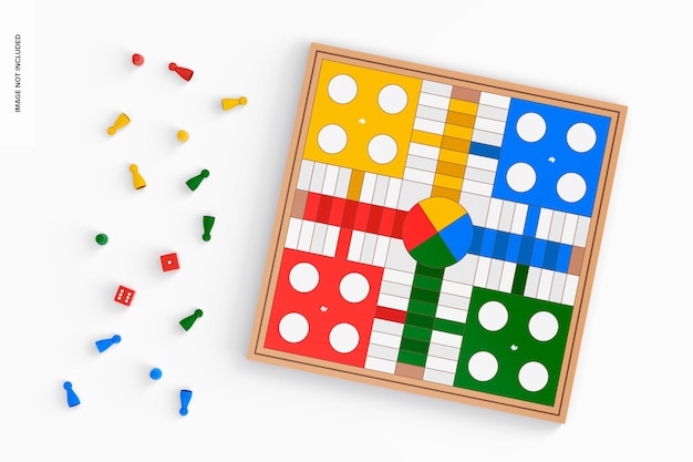 Ludo Board Mockup, vista superior