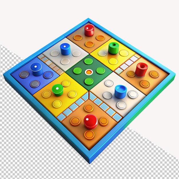 PSD ludo-spiel auf durchsichtigem hintergrund