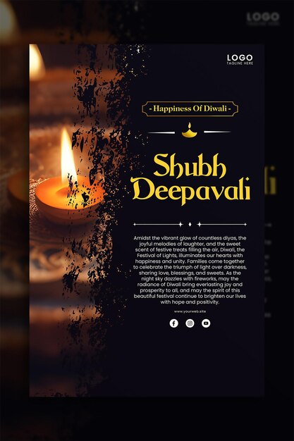 PSD la lueur de diwali répand la joie dans la plus sombre des nuits.