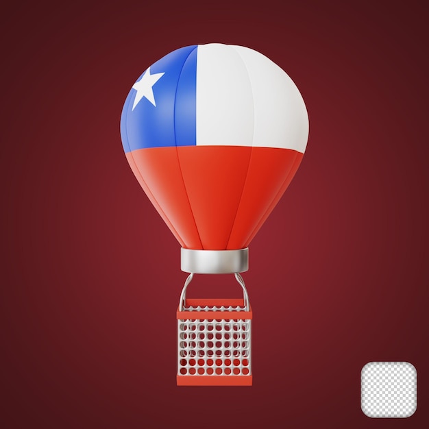 PSD luftballon chile flag element 3d-illustration