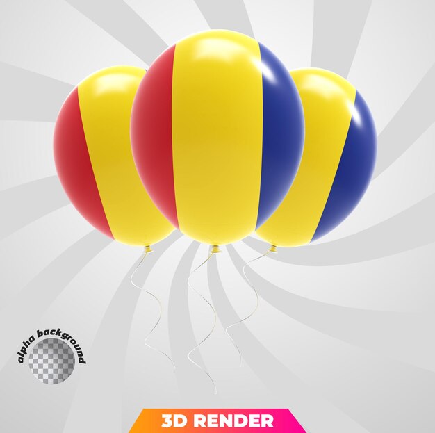 Luftballons flagge von serbien 3d-rendering