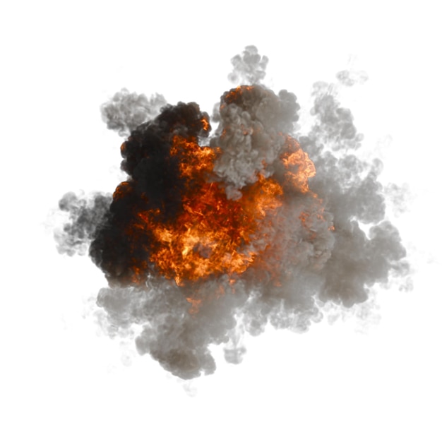 Luftexplosion isolierter transparenter Hintergrund 3D-Rendering