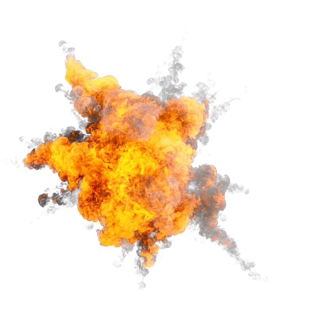 Luftexplosion isolierter transparenter Hintergrund 3D-Rendering