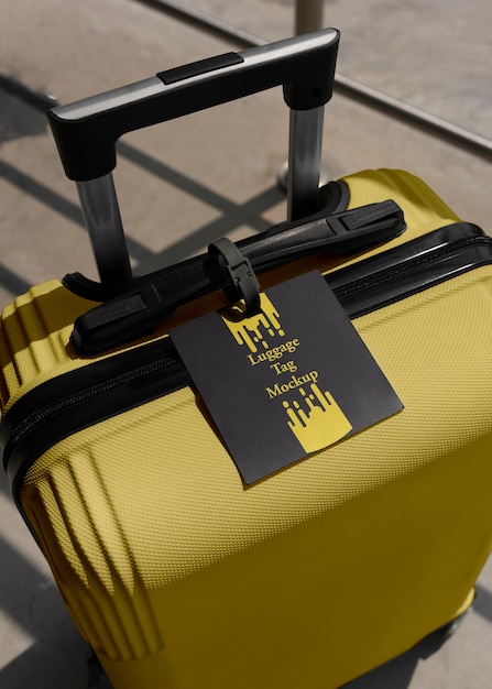 luggage tag mockup design