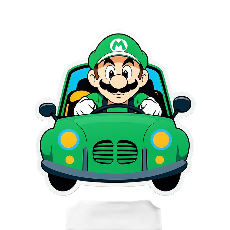 PSD luigi conduciendo un coche