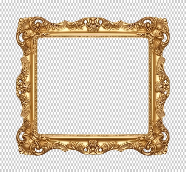 PSD lujo dorado marco decorativo elegante aislado sobre un fondo transparente