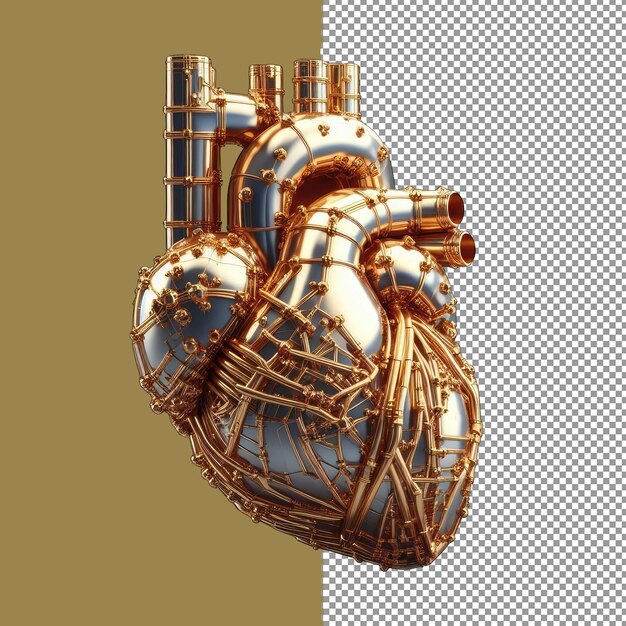 El lujoso corazón humano de oro para el arte médico png