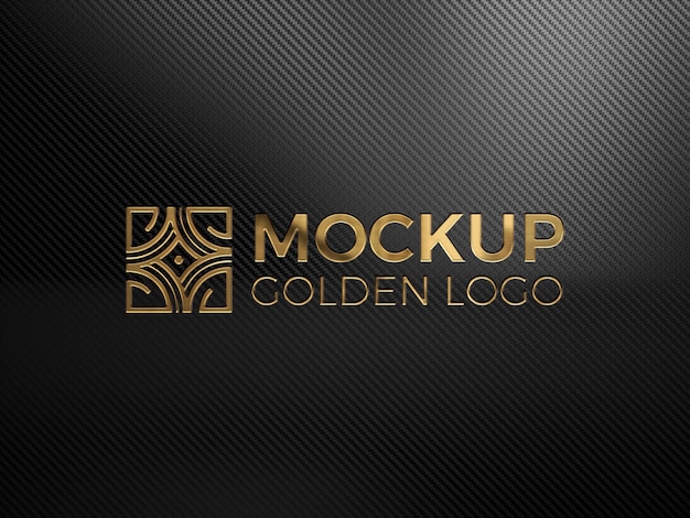 PSD lujoso diseño de logotipo dorado.