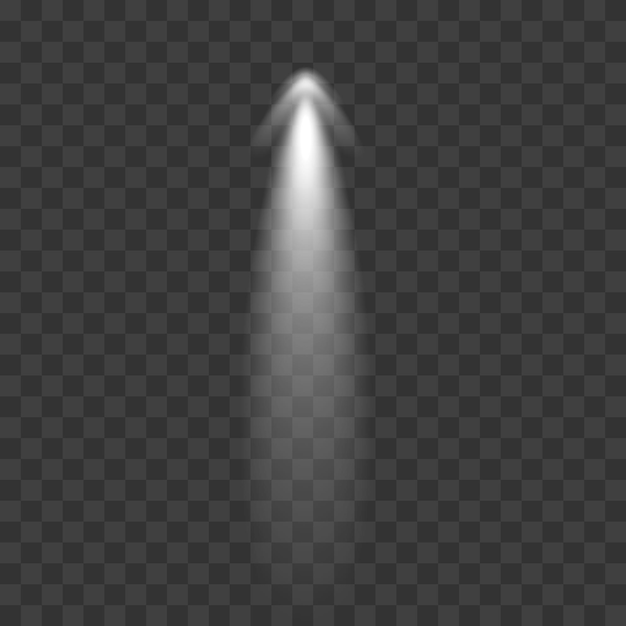 une lumière brillante sur un fond transparent