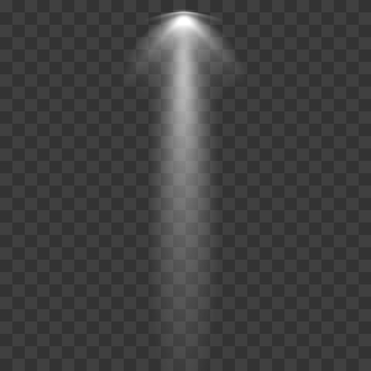 PSD une lumière brillante sur un fond transparent