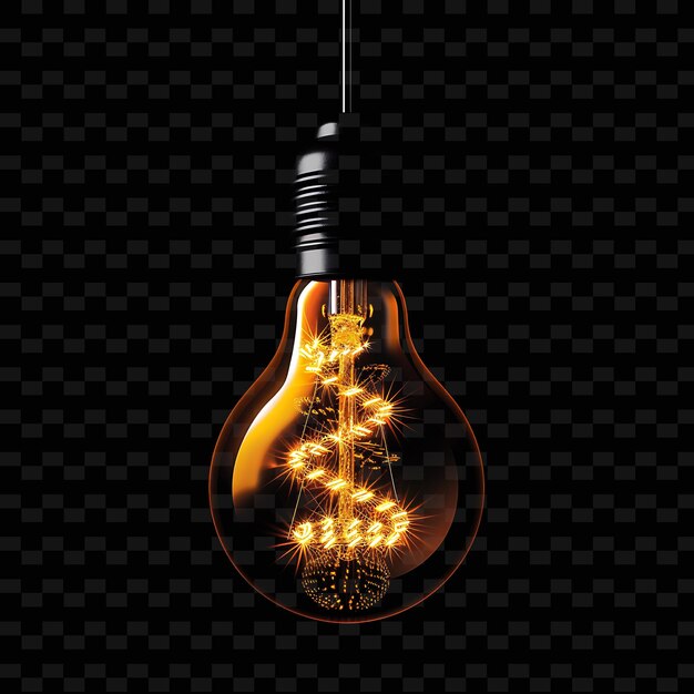 PSD lumière à cordes led d'edison vintage avec fond décoratif de lumière au néon y2k noire de couleur ambre