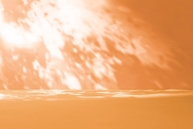 La lumière du soleil produit fond de mur mock-up design orange psd