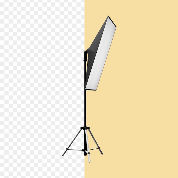 PSD une lumière de studio photo sur fond jaune