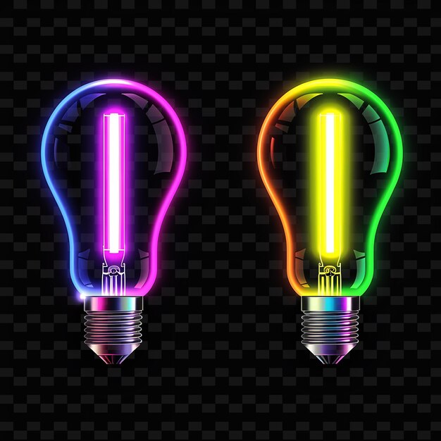 PSD lumières colorées avec le mot écouteurs sur un fond noir