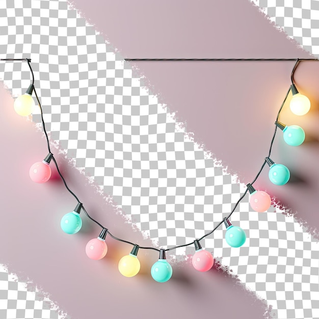 PSD lumières de noël sur fond transparent avec chemin de coupe