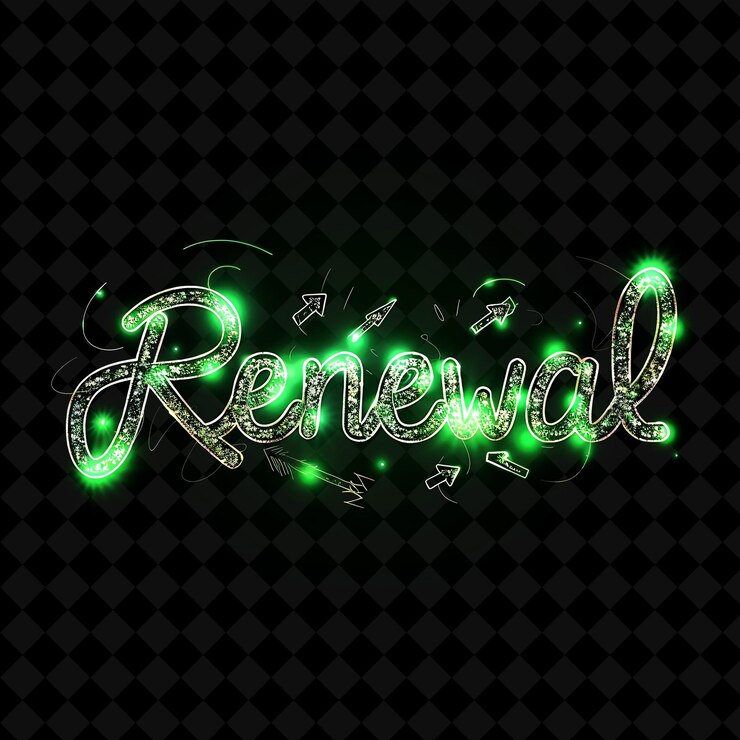 PSD luminarias de neón pulsantes de la renovación texto con neón verde cal a png diseños decorativos de puestos de venta y2k