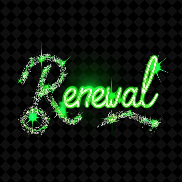 PSD luminarias de neón pulsantes de la renovación texto con neón verde cal a png diseños decorativos de puestos de venta y2k
