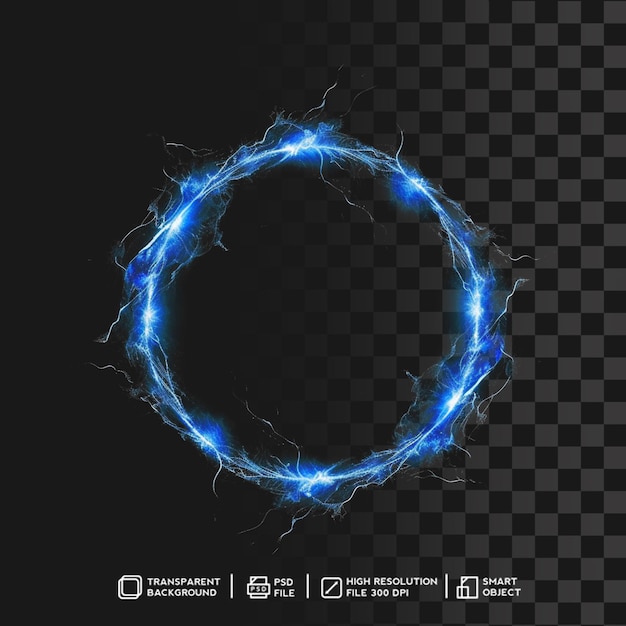 Luminosité rêveuse Magical Circle Energy effet de lumière bleue sur fond transparent isolé