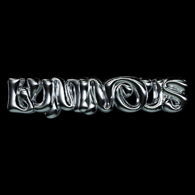 Luminous 3D Chrome Text