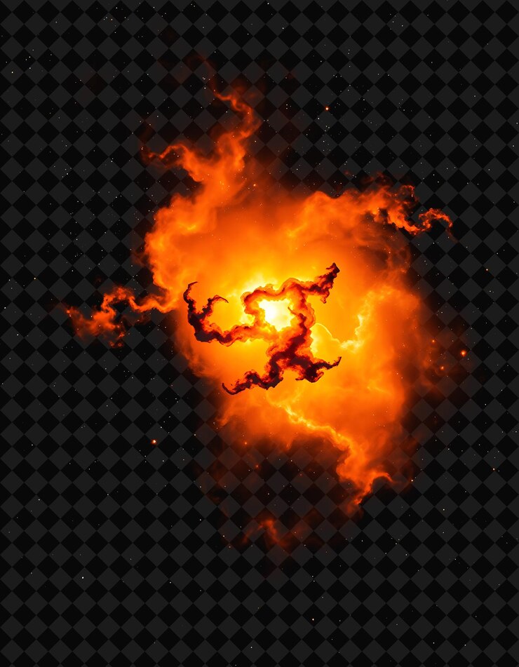 PSD luminous amber nebula swirling con gas hipnotizante y polvo cap neon color frame y2k colectiont